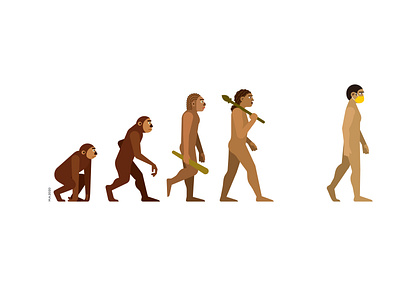 The evolution made a distance! colors evolution graphic design human illustration