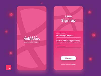 Dribbble - Sign up screen debut hello dribble invision invisionstudio ui ux