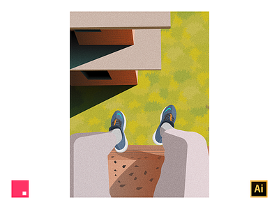 I love the roof bricks design foot freetime grass high illustration invision invisionstudio legs nike vector