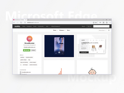 Microsoft Edge Browser Mockup browser edge freebie microsoft mock up mockup psd website