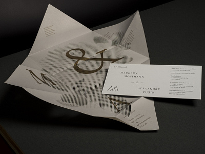 A+M Wedding invitation branding design invitation lasercut typography wedding