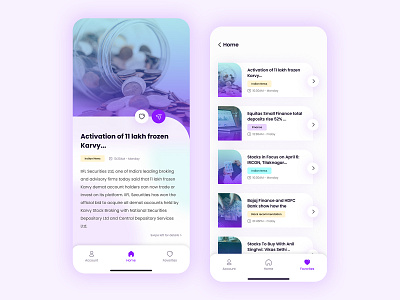 Finance News App apple application design finance minimal mobile mobile ui news ui ui design uiux ux uxdesigner