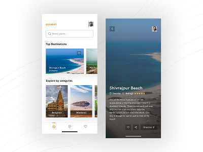 Tourism App UI Concept apple application minimal mobile mobile app mobile ui ui uidesigner uiux ux