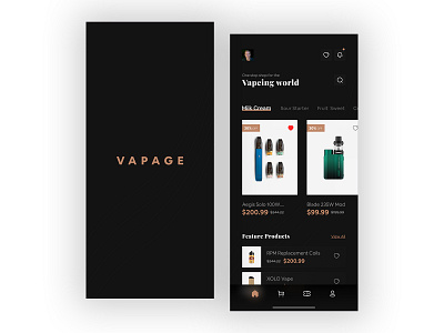 Vapeshop App UI Concept apple application design minimal mobile mobile app mobile ui uidesigner uiux ux