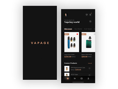 Vapeshop App UI Concept