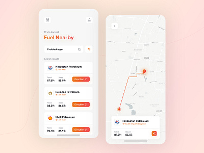 Lowcost fuel finder app app application design minimal mobile mobile app mobile ui uidesigner uiux ux