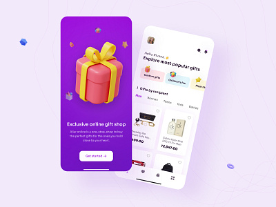 Gift shop app UI concept