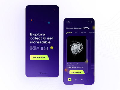 NFT Marketplace UI Concept 3d appconcept appdesign mobile mobileapp nft trend ui uiconcept uidesigner ux uxdesigner visualdesigner