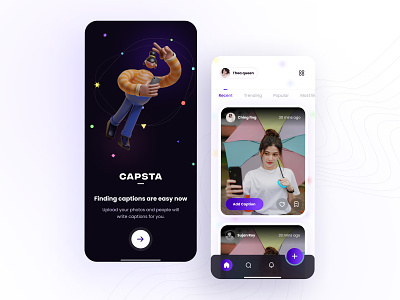 Capsta app UI concept application appui design homescreen minimal mobile mobile app mobile ui splash uidesigner uiux ux