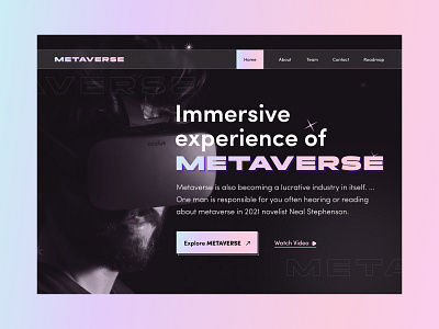 Metaverse UI Concept hero herosection metaverse nft ui ux web webdesign website