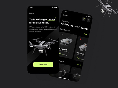 Drone rental app ui Concept