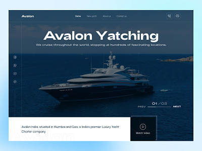 Avalon yacht hero concept boat hero minimal mobile ui uiux ux webdesigner webheader website yacht