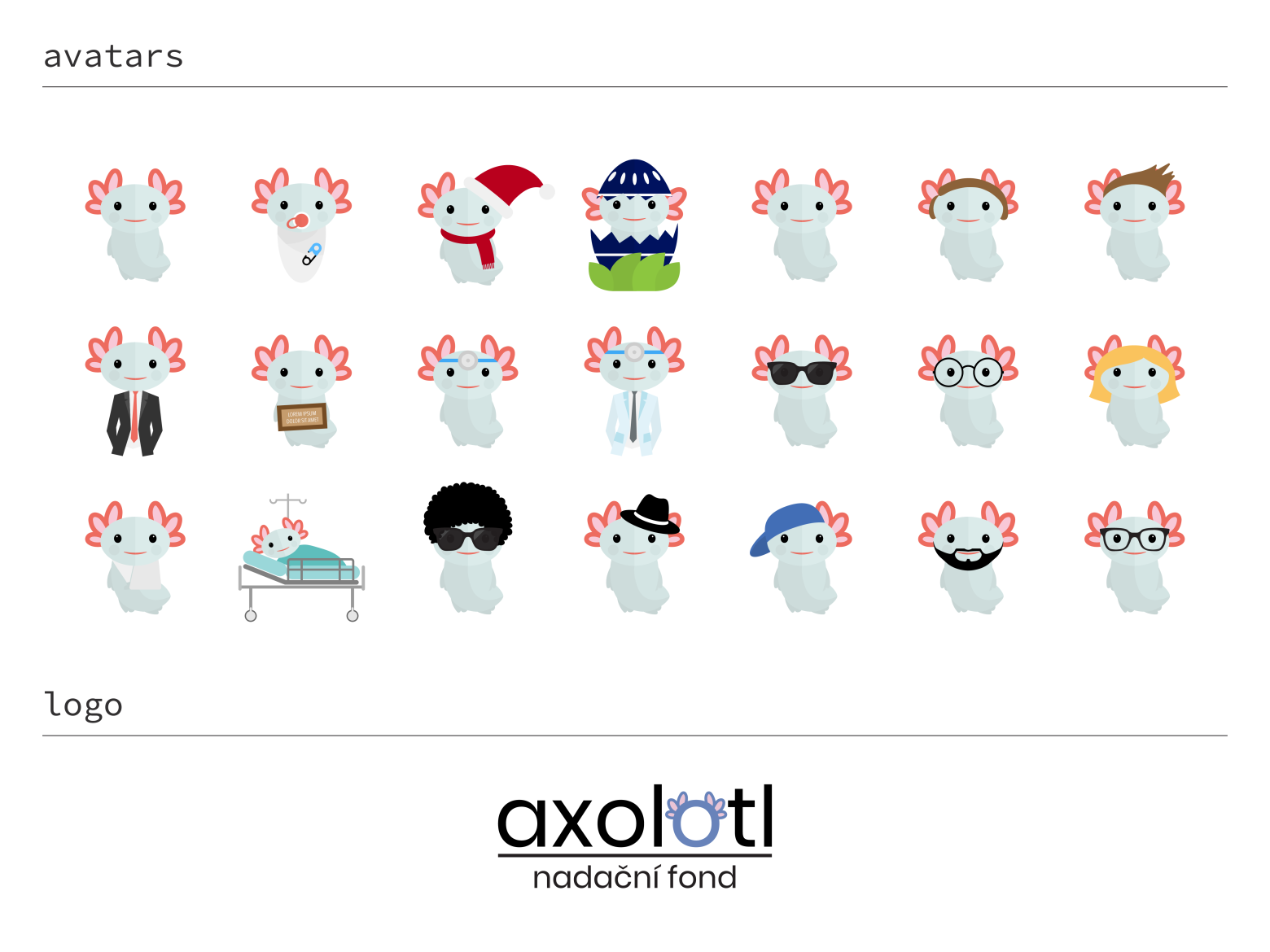 axolotl - foundation logo & avatars by Petr Molek on Dribbble