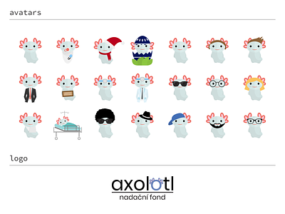 axolotl - foundation logo & avatars branding design flat icon illustration logo vector
