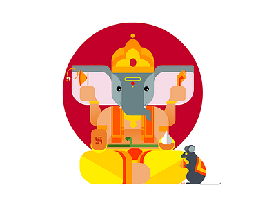 Indian God: Ganesh god graphic design illustration india