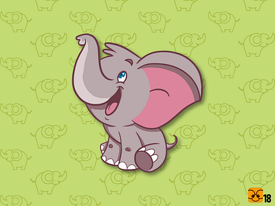 Baby Elephant_ Illustration For Childcare Product Packaging branding cartoon illustration character design children art digital doodle drawing elephant illustration