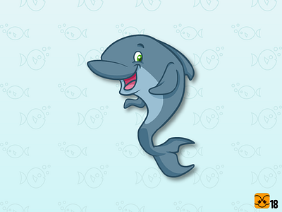Dolphin branding cartoon illustration character design children art digital dolphin doodle drawing illustration