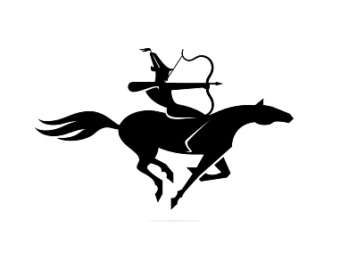 Kyrgyz hunter horse hunter kyrgyz logo logotype man weapons