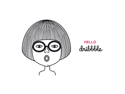 Hello Dribbble！ illustration self portrait
