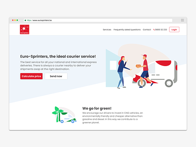 Euro-Sprinters landing page courier courier service eurosprinters illustration landing page landing page illustration webdesign