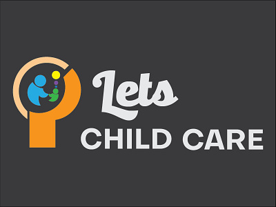 CHILD CARE branding design flat icon illustration logo minimal typography vector