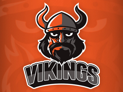 Vikings helmet horns logo raider sports viking