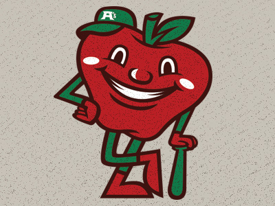 Big Apple Mascot apple baseball cap design emblem icon logo mascot new york sports