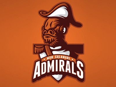 Mon Calimari Admirals admiral brand design logo sci fi sports squid star wars