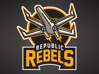 Republic Rebels brand design jet logo plane rebels republic sci fi sports star wars x wing