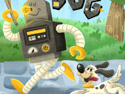 Robo & Dog art design dog illustration robot