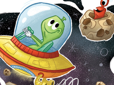 Aliens in Spaaaaace! alien illustration space spaceship ufo