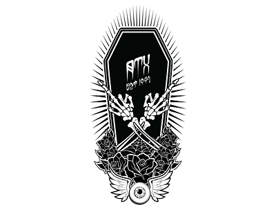 Wfs Wipdr black and white illustration lowbrow skateboard tattoo