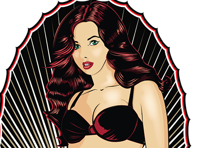 Pinup Tee shirt illustrator pin up girl tee shirt vector