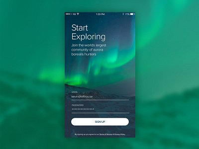 Daily UI #001 app challenge daily dailyui ios login mobile mockup norway signup sketch ui