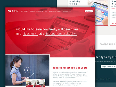 Education product landing page