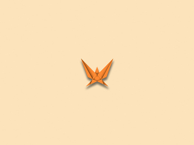 Bird bird logo orange origami