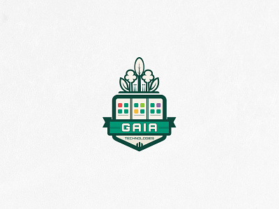 Gaia building design emblem flower frame gaia green identity logo skyscraper technologies tree