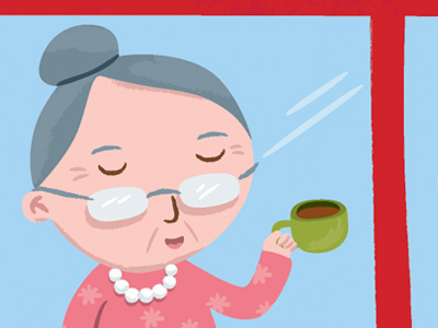 Granny's Tea Time art grandma illustrator tea vector