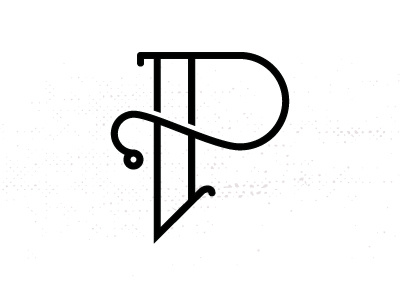 P circle geometric lettering line music p