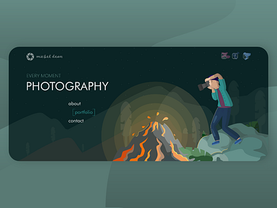 Illustration in web design - photographer's site ai design illustration main page ui web web design web site