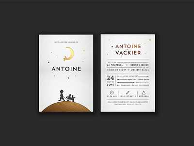 Birth card for Antoine birth card design illustration