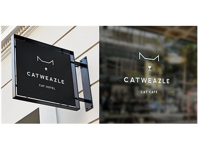 Cat hotel/café branding branding design illustration logo typography