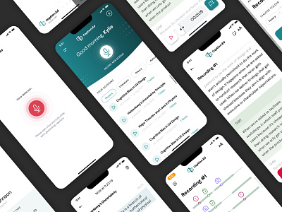 Caption.Ed captioning design ios mobile. play record text ui ux