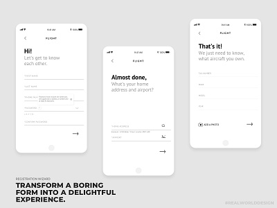 Registration Form / Wizard form form design mobile mobile ui process registration ux wizard