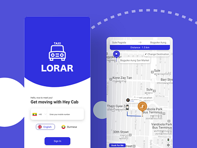 Lorar Passenger App app design mobile app mobile app design mobileapp myanmar ride hailing ui design user experience user interface ux design