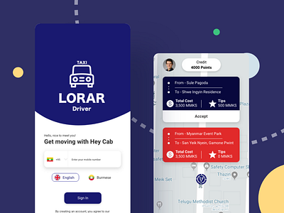 Lorar Driver App app design mobile app mobile app design mobileapp myanmar ride hailing ui design user experience user interface ux design