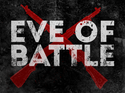 Eve of Battle distressed eve of battle guns red sermon graphic
