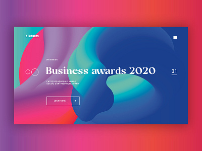 Business Awards concept digitalart flow gardient homepage landing page typography ui webdesign