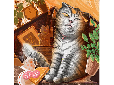 Illustration for children’s book book cat character home illustration pictures