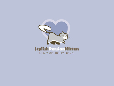 Stylish Persian Kitten. Logo for a luxury cattery in USA. cartoon cat cat mascot cat retreat logo vector